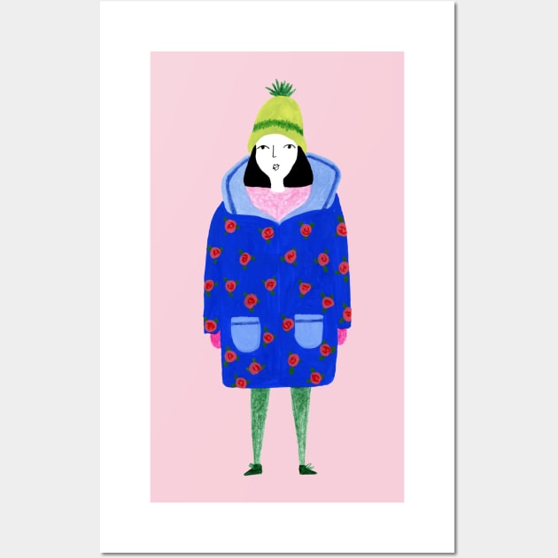 Girl in winter coat Wall Art by Aidi Riera